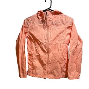 Columbia Kids Peach Zip Windbreaker Rain Jacket size M 10/12
